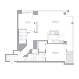  Floor Plan 2 Bedroom - 2 Bath | B09
